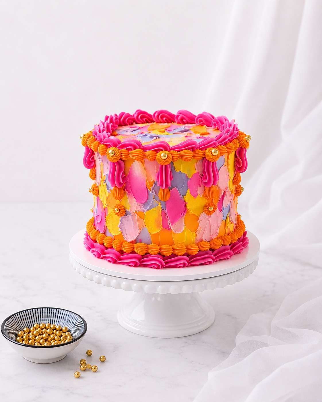 Beautiful cake decorating result